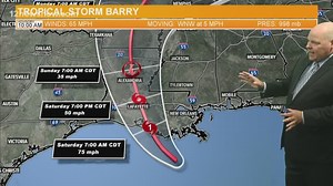 Tropical Storm Barry expected to become category 1 hurricane before Saturday landfall in Louisiana