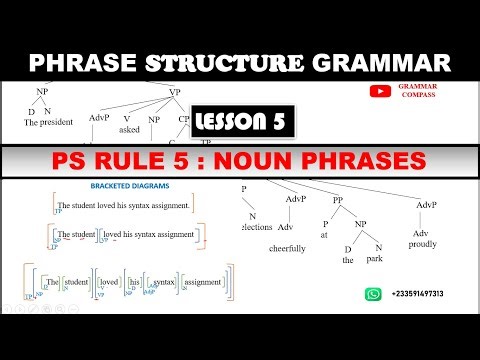 LESSON 5 | PHRASE STRUCTURE RULE 5 FOR NOUN PHRASES