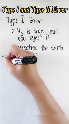 Type I and Type II Error | Statistics Probability | Hypothesis Testing #maths #mathematics #shorts