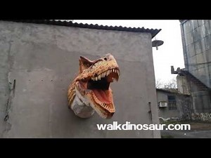 Animatronic t rex dinosaur head wall mount
