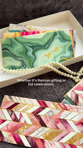 Graphic Designer ~ Batul Hussain | Ramadan just got more elegant. Our Marble Collection envelopes are designed for meaningful gifting. ✨ 5 unique designs ✨ Name customisation... | Instagram