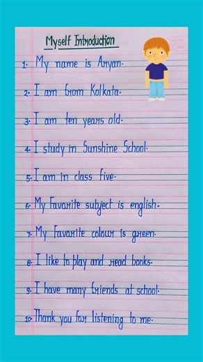 My Self Introduction |Easy English for Kids |10 Lines About Me | #SelfIntroduction #padholikhostudio