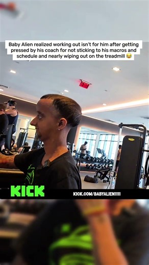 Baby Alien realized working out isn’t for him after getting pressed by his coach and doing this 😭😭