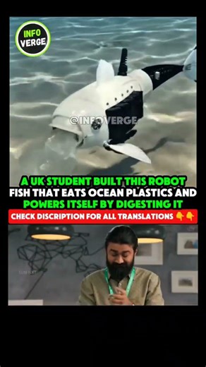 UK Student Builds Robot Fish That Eats Ocean Plastic 🤖🐟#shorts #infoverge