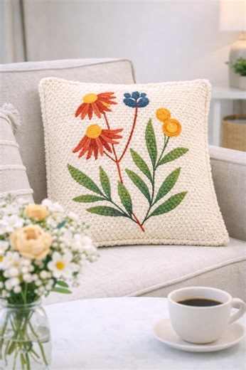 Floral Printable Punch Needle, Pattern for Beginners, Instant Download, Punch Needle Design, PDF Pattern, Nature Template, Handmade - Etsy