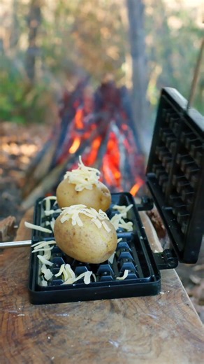 The perfect campfire snack you need to try #cooking #potato #shorts