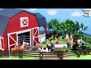 Farm Barn Set with Animal Figurines - Videos For Kids
