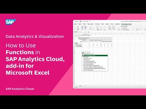 How to Use Functions in SAP Analytics Cloud, add-in for Microsoft Excel: SAP Analytics Cloud