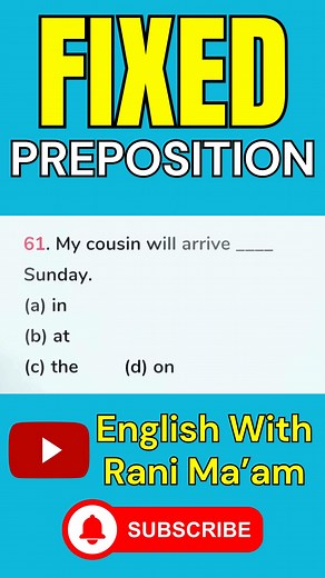 66K views · 1.4K reactions | Fixed Preposition | UC LIVE #Preposition | English With RANI MAM | Facebook