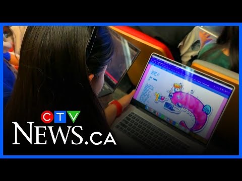 Coding girls stave off sleep for ‘hackathon’
