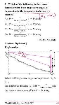 Surveying | Tacheometry | Solving 2025 TNPSC PYQs @maheshiesacademy