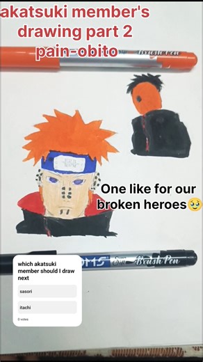 Pain & Obito Drawing 🖊️🔥 #shorts