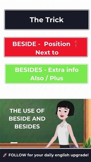 "Beside" vs "Besides" — One Letter, Two Completely Different Meanings | English Grammar