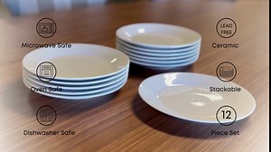 10 Strawberry Street 7.5" Catering Round Salad/Dessert Plate, Set of 12,White