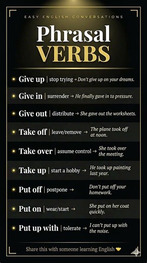 “Learn English Phrasal Verbs: Common Phrasal Verbs for Beginners (With Examples)” #learningenglish