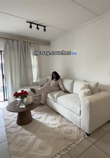 The Cozy L couch (3x1.7 meters) made in cullinan powder material. 🏷️ R12 000 (same as video) 🏷️ standard fabrics R10 500 Available in various fabrics & colours. Lead time 14-21 working days.⏰ 3 Months lay-by accepted.💰 DM or WhatsApp 27 74 646 3486 #creatorsearchinsights #trendingvideo #viral ##southafricatiktok #homedecorideas