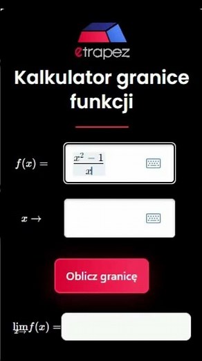 Jak szybko obliczyć granicę funkcji? | eTrapez Kalkulator Online! #matematyka #kalkulator #etrapez