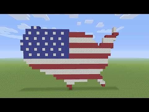 Minecraft Pixel Art - USA Flag Map