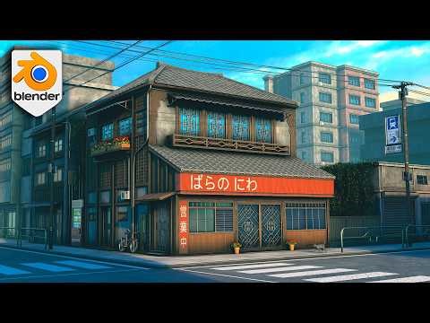 Build a Stylized Japanese Street Scene in Blender 5 | Full Course