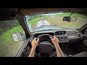1995 Mitsubishi Pajero 3.0 | POV - Driving on Muddy Roads 4K HDR