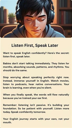 Listen First, Speak Later | How to Improve Your English Speaking Skills Fast