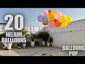 20 Big Emoji Face Flying Balloons Popping With Sit-Pop!