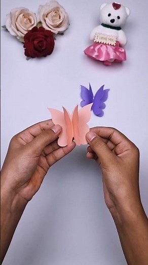 Cómo hacer una mariposa de papel muy fácil | Mariposas de papel