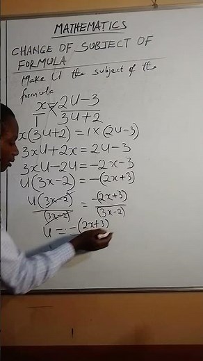 CHANGE OF SUBJECT OF FORMULA simplified in seconds #maths #algebra