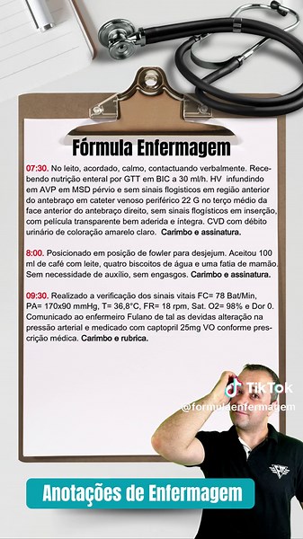 Anotação de Enfermagem: Exemplo Prático e Necessidades