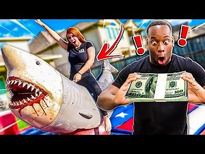 LAST TO FALL OFF MECHANICAL SHARK WINS $10,000 CHALLENGE