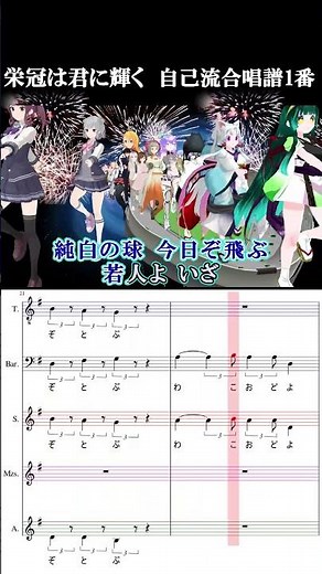 栄冠は君に輝く Aiみんな合唱 自己流合唱譜1番 #neutrino #synthv #mmd