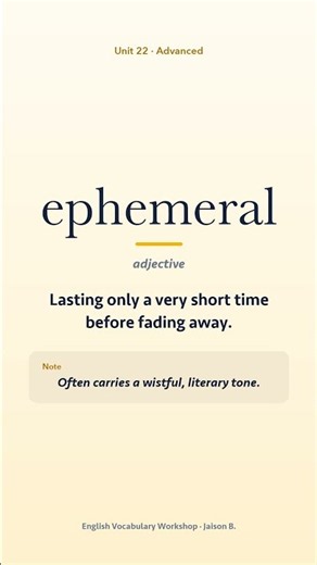 Ephemeral meaning : Your Daily Vocabulary Dose