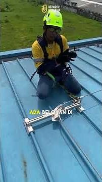 teknik penggunaan Full body harness dipekerjaan atap gedung #safetyfirst #works #fyp #tutorial