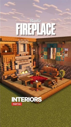 Minecraft Fireplace Design: Build a Rustic Fireplace in Seconds! #minecraft #shorts