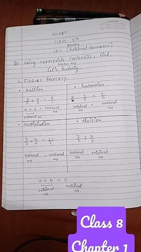 class 8th maths | Ch-1| Rational numbers| Closure Property|