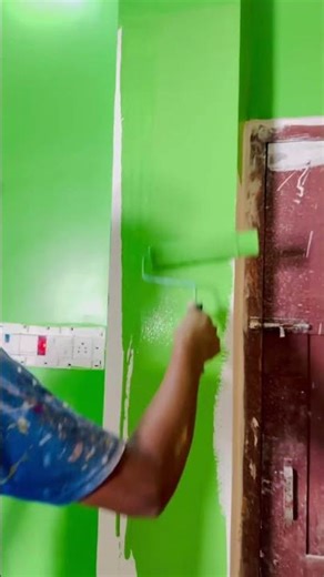 Wall painting green collor fast cort🏡#art