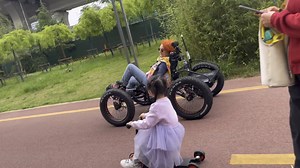 Newly Design Fat Tire 4 Wheel Adult Off Road Electric Recumbent Quadricycle, One Person Recumbent Quad Bicycle