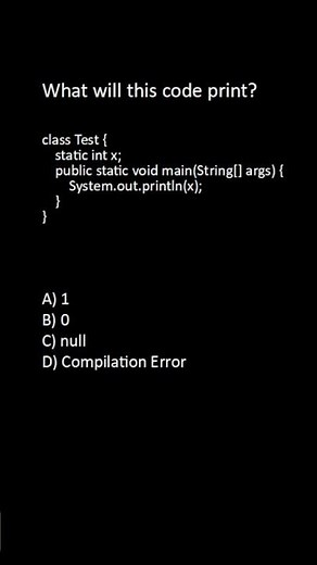 Java Quiz Series – Day 10 | Default Value Trick in Java ‪@DrillCoding‬