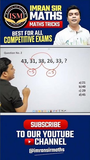 Number Series Trick | Reasoning Tricks | Maths Tricks | imran sir maths #shorts