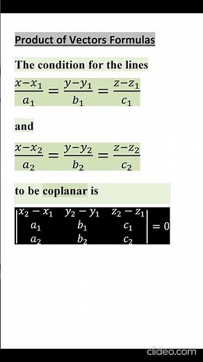 condition for lines to be COPLANAR is