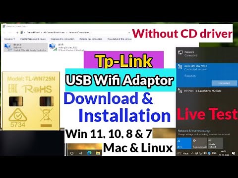How to Download & Install TP-Link (TL-WN725N) Wireless Adapter Driver Without CD with Live Test