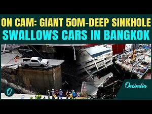 SHOCKING VIDEO: Huge Sinkhole Opens in Bangkok, Dramatically Swallows Vehicles On Busy Bangkok Road
