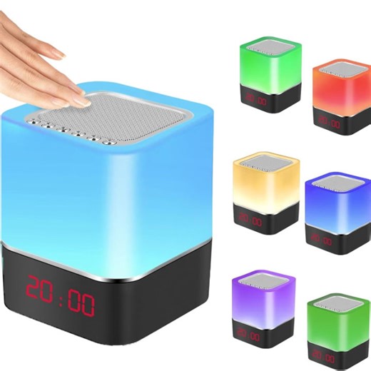 5-in-1 Smart Alarm Clock Bluetooth Speaker with RGB Night Light Change Color Touch Control Dimmable Bedside Lamp for Kid Bedroom | Lazada PH