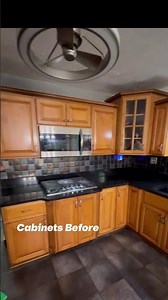 Quick Kitchen Cabinet Makeover: Dark Cherry to Repose Gray in Strongsville, OH | The Picky Painters