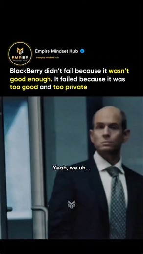 Empire Mindset on Instagram: "At its peak, BlackBerry was the go-to device for secure email, corporate users, and government communications — a symbol of productivity and privacy. But as smartphones evolved, the market demanded more than encrypted mail and physical keyboards. Competitors like the iPhone and Android devices brought touchscreens, rich app ecosystems, and broader consumer appeal that BlackBerry never fully embraced. ￼ By the early 2010s, users were buying Apple and Android at a rat