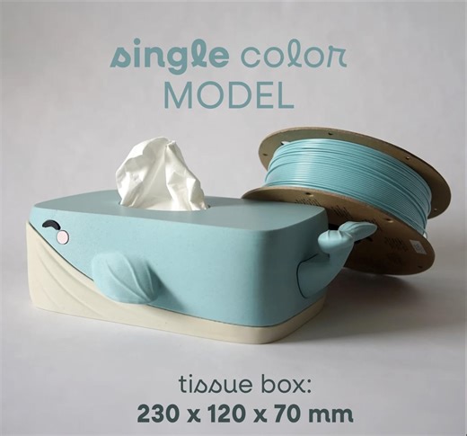 3D Printed Bubbles the Whale Tissue Box Cover - Etsy UK