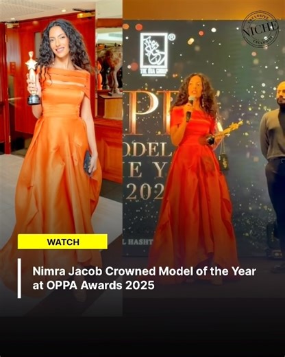 Niche Lifestyle on Instagram: "Honored as Best Model of the Year at the OPPA Awards 2025, Nimra Jacob was recognized for her sustained dedication and impact within the fashion industry. During her address, she paid tribute to the overseas community, acknowledging their sacrifices, resilience, and role in supporting and uplifting talents like herself far from home. @nimrajacob2.0 Styled by @shakethingsupbyamal"