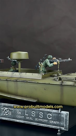 33K views · 1.2K reactions | Swift and stealthy – the handcrafted 1/35 scale US Navy LSSC, carrying SEALs through the Mekong during the Vietnam War. Every detail built and painted with precision. ⚓️ #LSSC #USNavy #VietnamWar #SEALTeam #ScaleModel #135Scale #MilitaryModel #HandcraftedModel #WarshipModel #Diorama #BoatModel #ModelMaking #HistoryInMiniature #ProBuiltModel #ScaleModelBoat #MilitaryHistory | Pro Built Model | Facebook