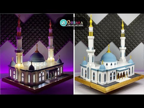 طريقة صنع مسجد بالفوم بورد 🕌تفاصيل خيالية ✂️How to make a mosque