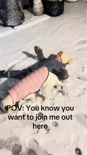 Making Snow Angels on a Winter Day